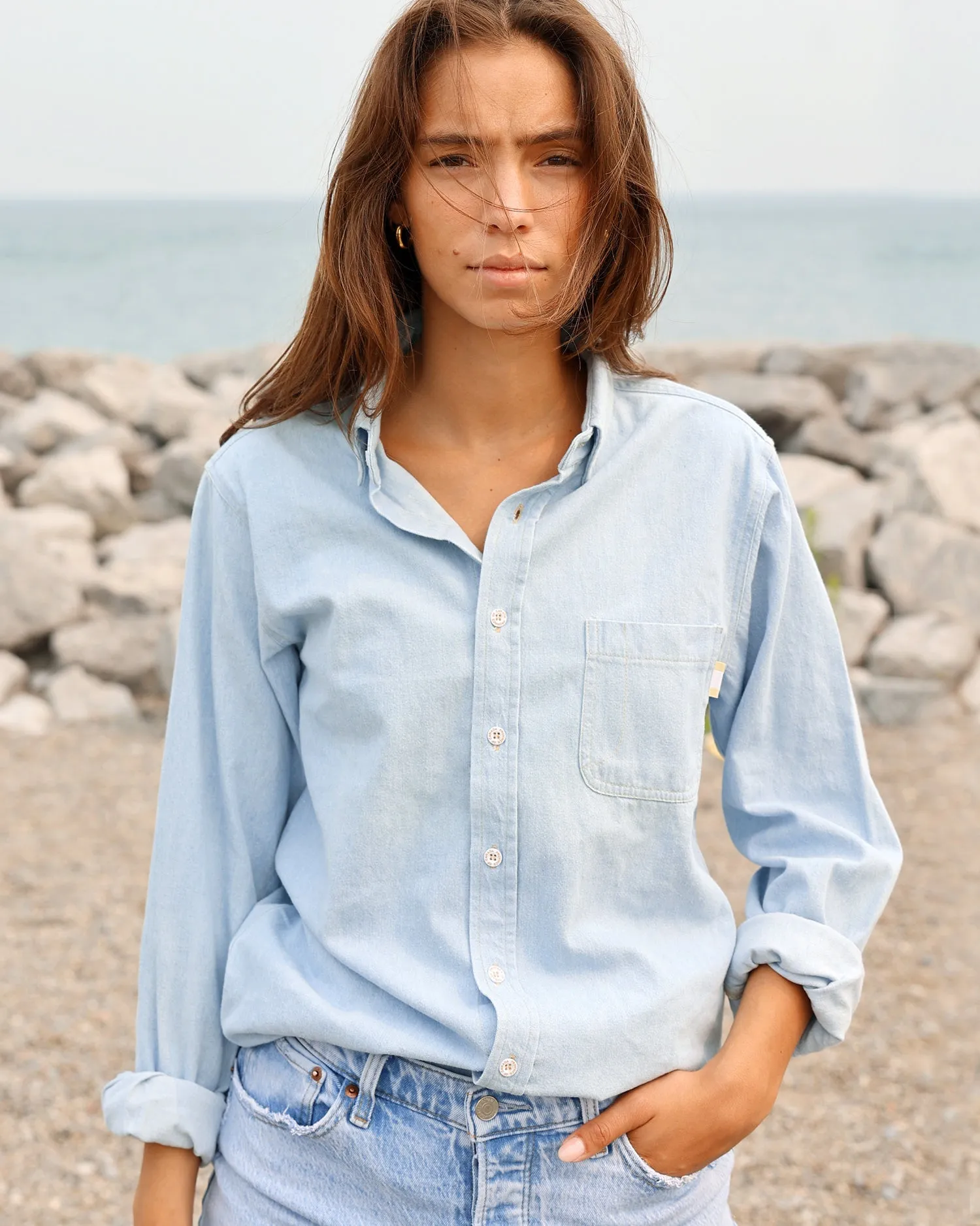 Light Wash Denim Shirt - Unisex