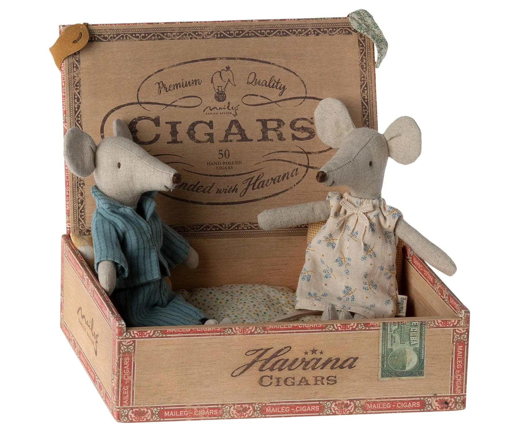 Maileg Parent Mice in Cigar Box Mouse