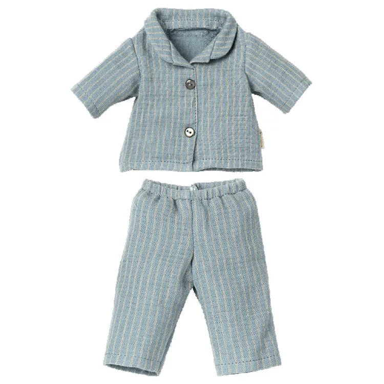 Maileg Teddy Dad Clothes, Blue Pyjamas