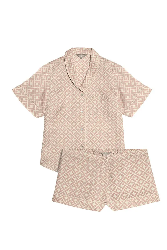 Mulberry Silk Shorties Pyjamas - Leh Blush