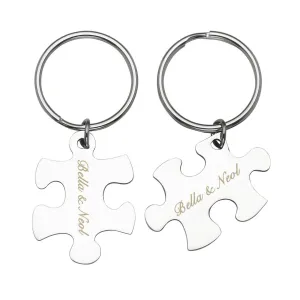 Personalized Puzzle Matching Message Keychain 2PCS | Jovivi