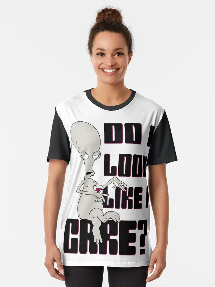 "American Dad Roger the Alien 'Do I Look Like I Care?' Graphic T-Shirt"