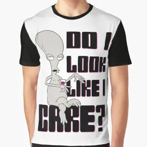 "American Dad Roger the Alien 'Do I Look Like I Care?' Graphic T-Shirt"