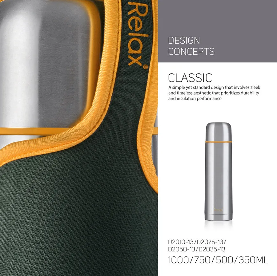 RELAX 750ML UTILITAIRE STAINLESS STEEL THERMAL FLASK - ORANGE