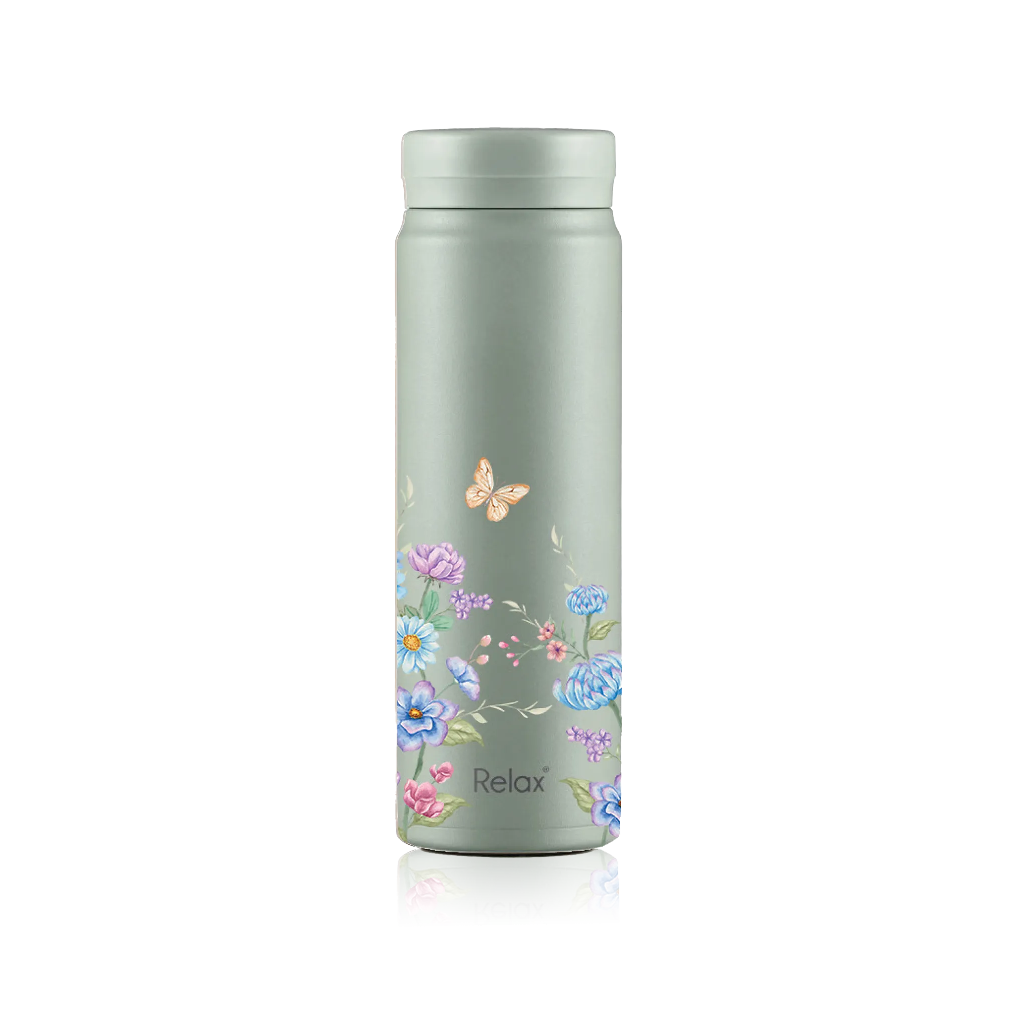 RELAX BLOOM COLLECTION 500ML FACILE STAINLESS STEEL THERMAL FLASK - SAGE