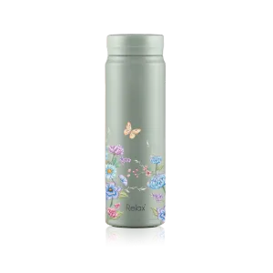 RELAX BLOOM COLLECTION 500ML FACILE STAINLESS STEEL THERMAL FLASK - SAGE