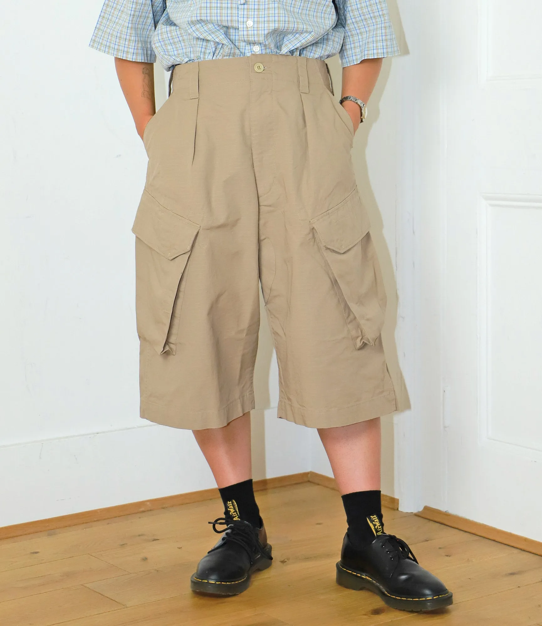 Royal Gaucho Pants - Khaki Ripstop Cotton