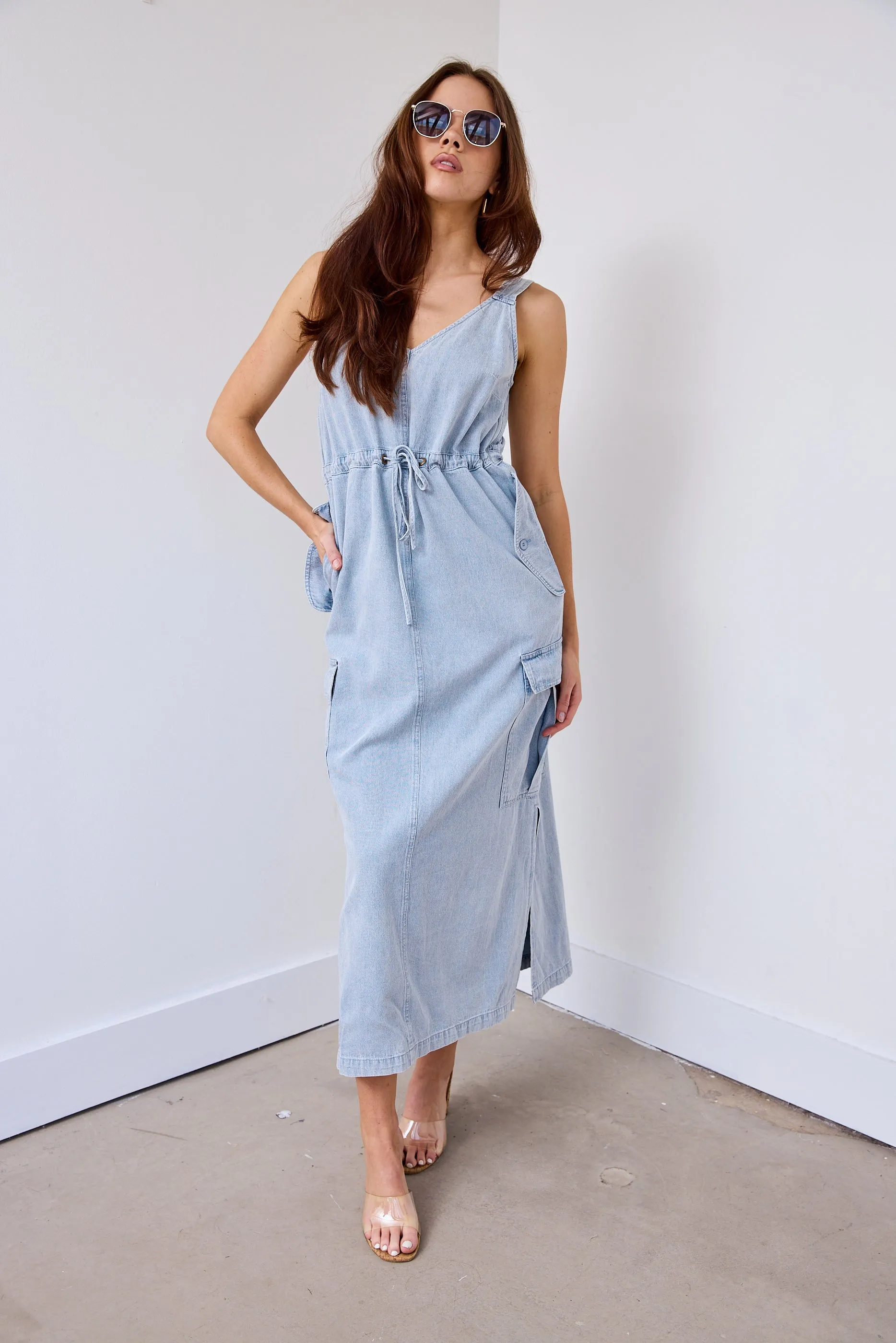 SALE - Silva Cargo Tie Front Midi Dress