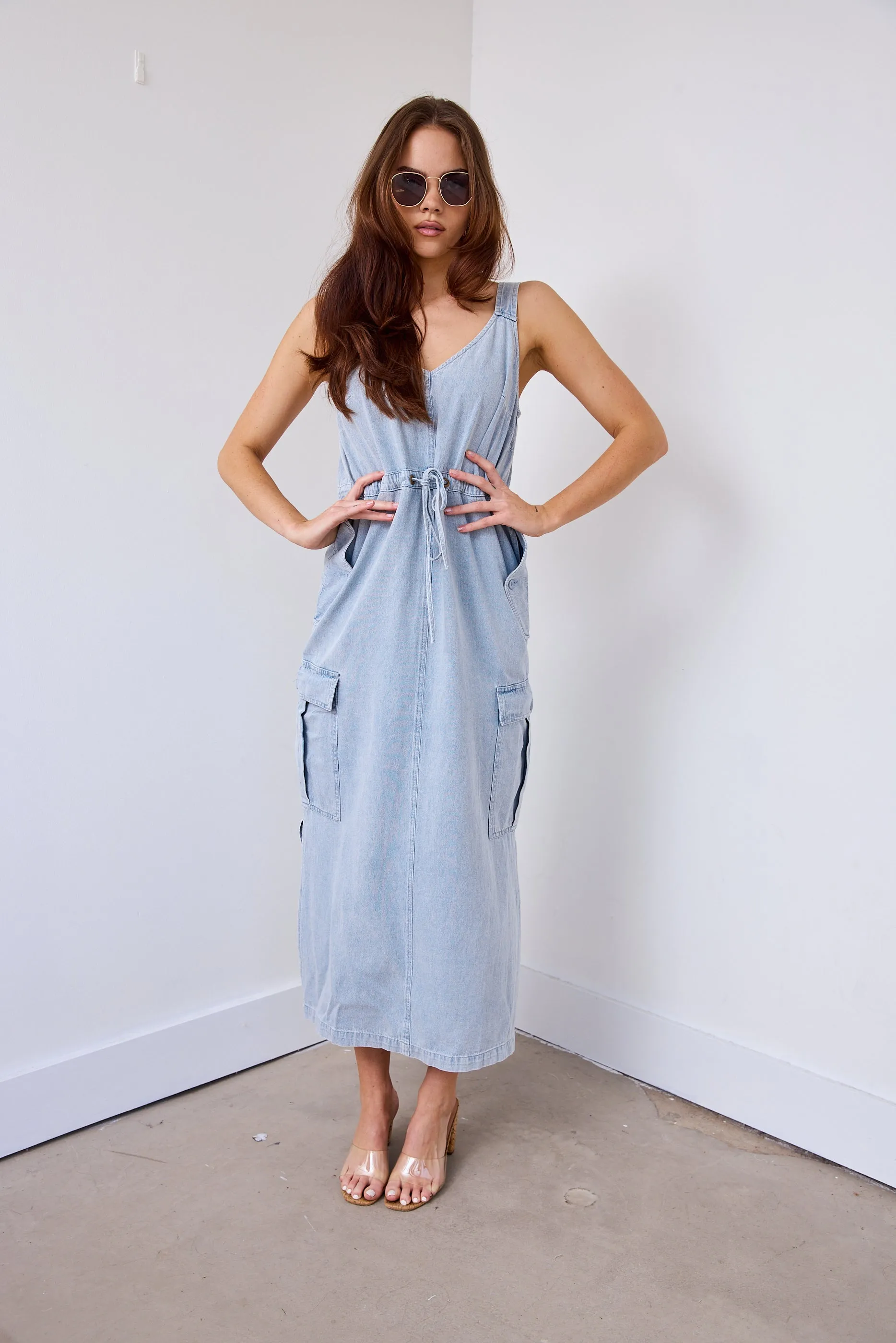 SALE - Silva Cargo Tie Front Midi Dress