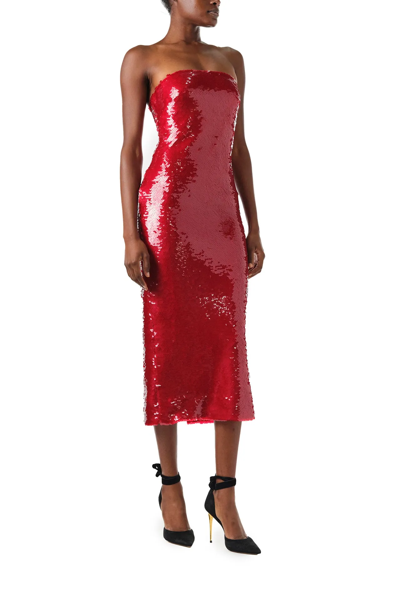 Strapless Sequin Column Dress