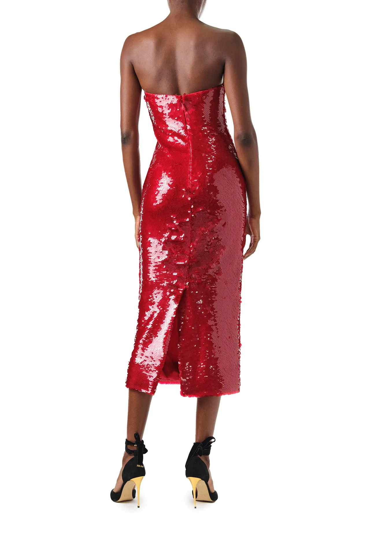 Strapless Sequin Column Dress